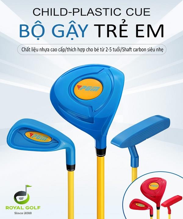 Bộ Gậy Nhựa 3 Gậy Cho Bé – PGM JRTG011 Kids Plastic Golf Club Set